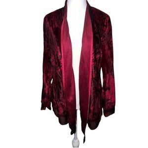 Velour Style & Co Cardigan Red Burgundy